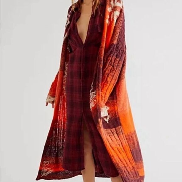 NWT Free People Flurry Cardigan
Combo Longline Sweater Knit
Orange Brown XS/S - Picture 1 of 11